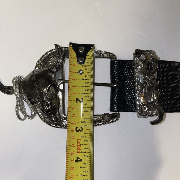 St. Maarten Dallas Revcor Women Metal Skull Steer Cow Lizard Studded Bling Belt main image 12